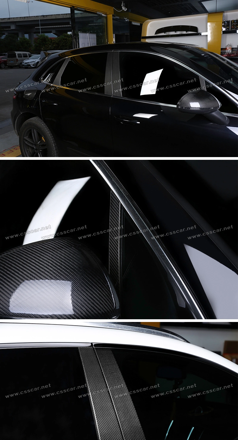 3K Real Carbon Fiber Fabric 95b Window Column for Pors-Che Macan 2014 up to Now