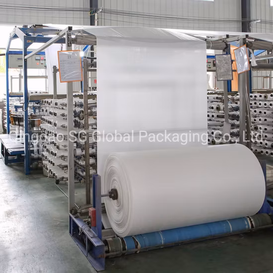 Fabricante certificado por GRS Impreso personalizado Blanco Laminado Impermeable a prueba de humedad Saco de tela de rafia de plástico Tejido de polipropileno tejido PP en rollo para bolsas