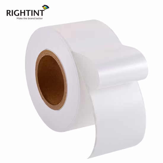 Material blanco brillante PP 75GSM para rollos de etiquetas precortadas para impresoras de inyección de tinta