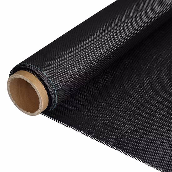 Fábrica de China Venta caliente Alta calidad 3K Kevlar Amarillo Llanura Sarga Color Fibra de carbono 200GSM Tela híbrida para automóvil