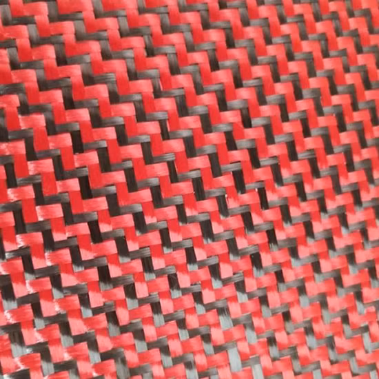 Tejido híbrido de fibra de carbono y Kevlar